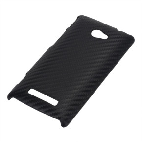 Луксозен твърд гръб Carbon Fiber за HTC Windows Phone 8S черен